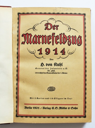 Der marnefeldzug 1914 von - der, j.h.